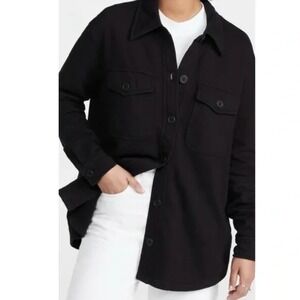Good American Oversize Shacket Shirt Jacket NWT 100%‎ Cotton Fleece